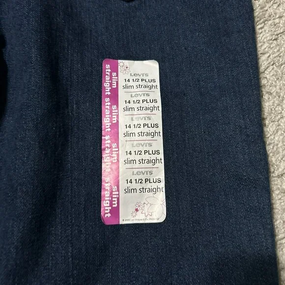 Levi’s Women’s Slim Straight Jeans Plus 14.5 Midnight Premium Stretch NWT - Picture 2 of 7
